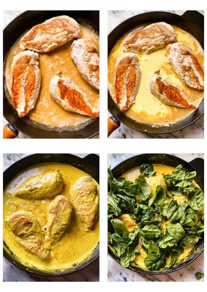 4 stages of the recipe cooking process