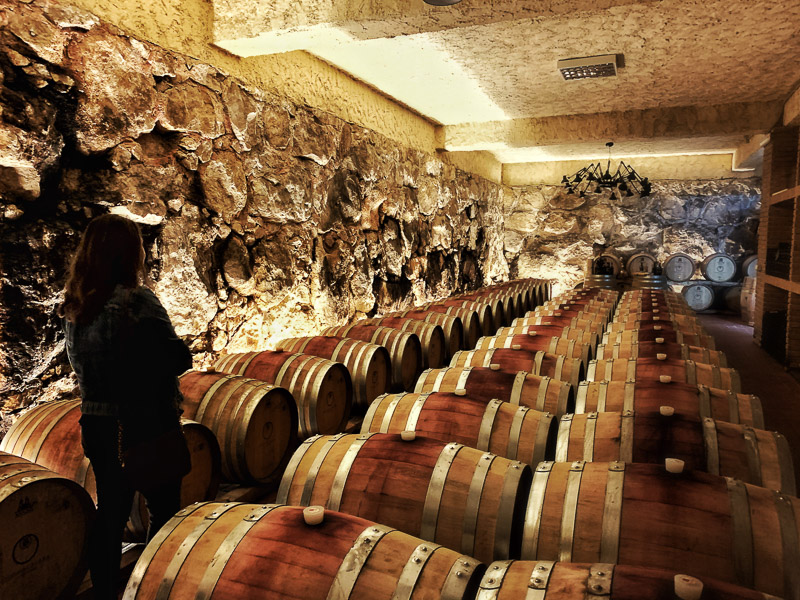 Wine storage cave in Campania, Italy