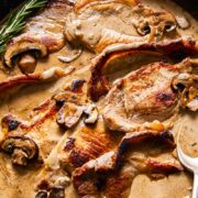 boneless pork chops in creamy mushroom sauce