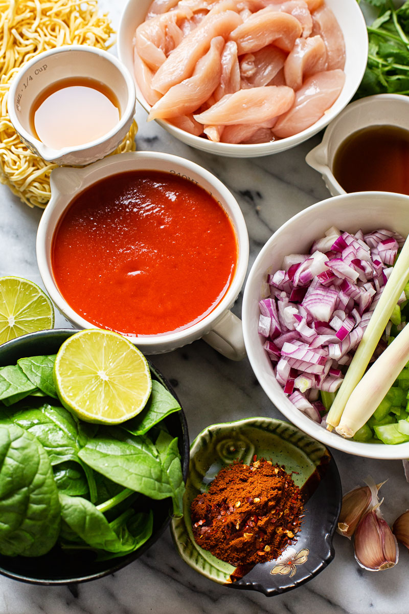 Thai Chicken Noodle Soup ingredients