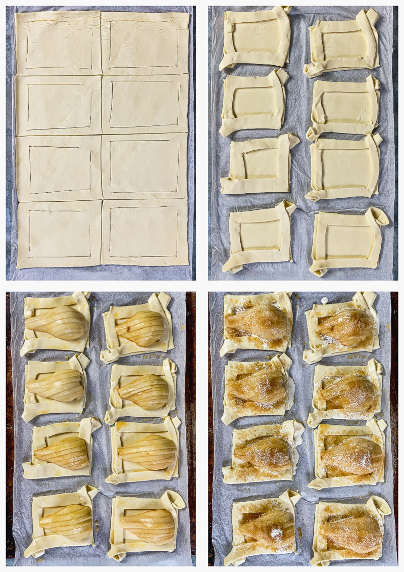 4 step image collage showing assembly of the recipe