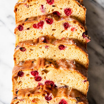 sliced cranberry orange bread