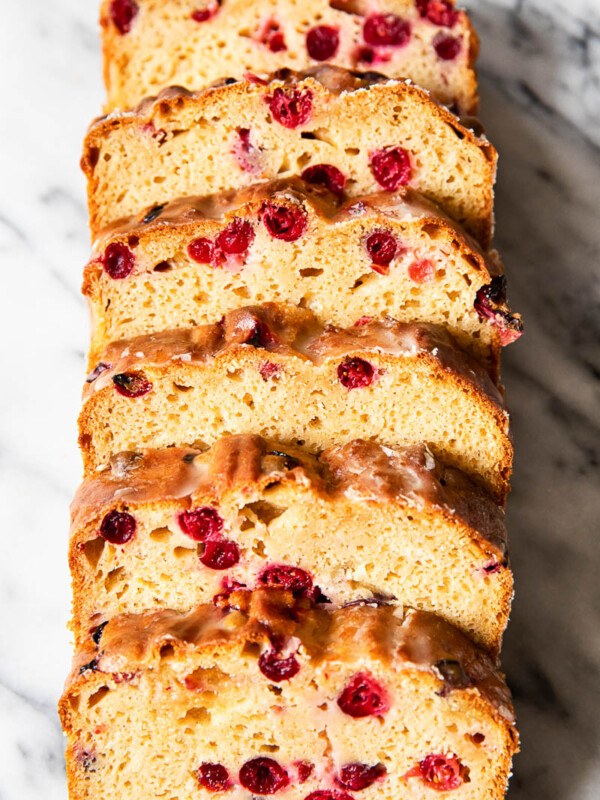sliced cranberry orange bread
