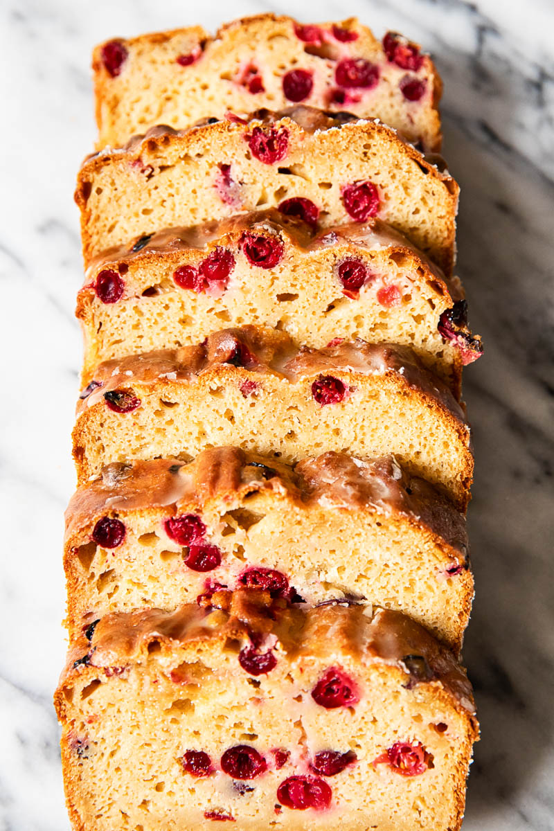 sliced cranberry orange bread