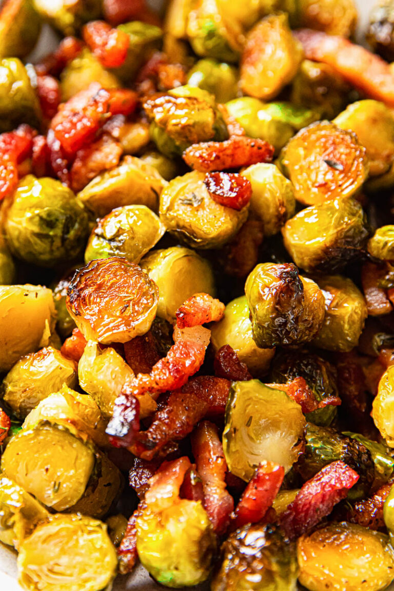 Crispy Brussels Sprouts with Honey and Bacon - Vikalinka