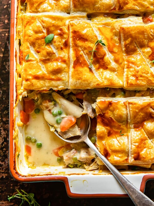 turkey pot pie with puff pastry crust