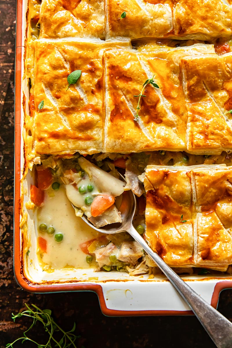 turkey pot pie with puff pastry crust