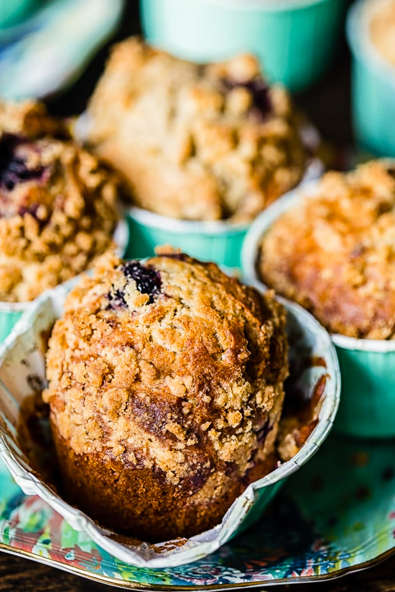 blackberry muffin closeup