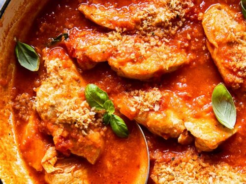 Chicken Arrabiata with Herb and Garlic Breadcrumbs - Vikalinka