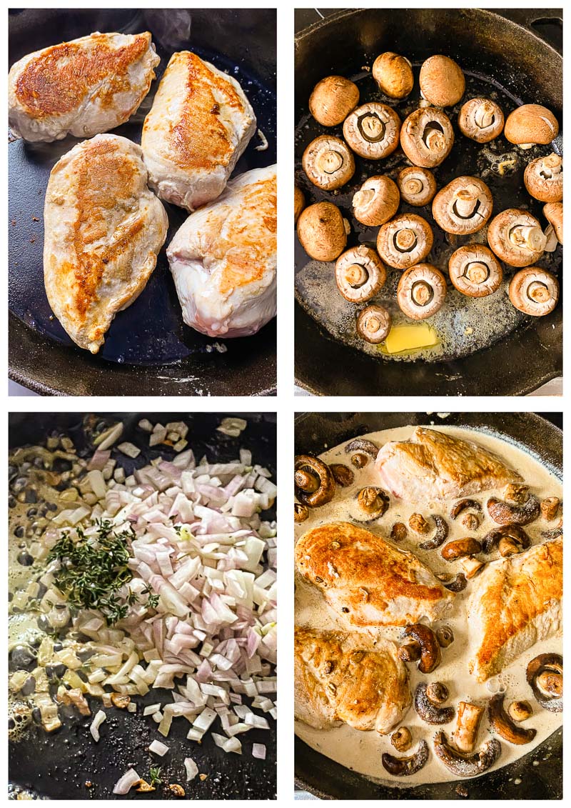 Chicken Supreme with Mushrooms in White Wine Cream Sauce - Vikalinka