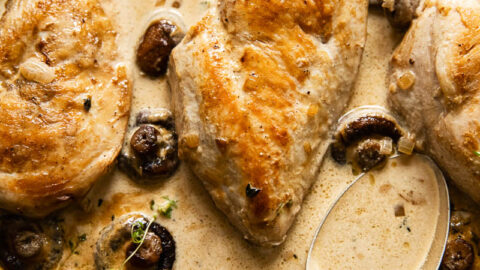 Chicken Supreme with Mushrooms and White Wine Cream Sauce