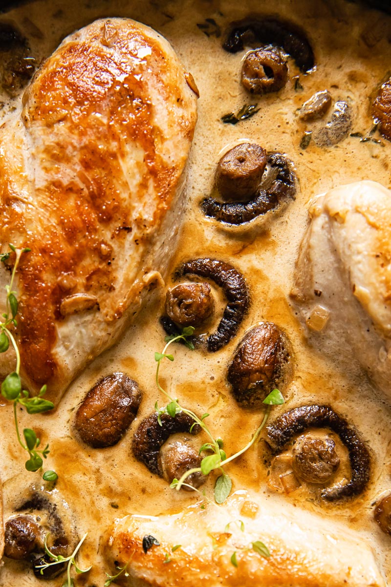 Chicken Supreme with Mushrooms in White Wine Cream Sauce - Vikalinka