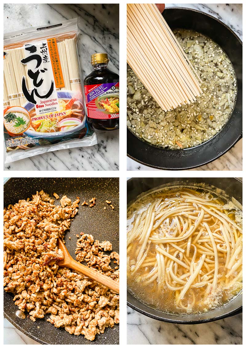 udon noodle soup process images