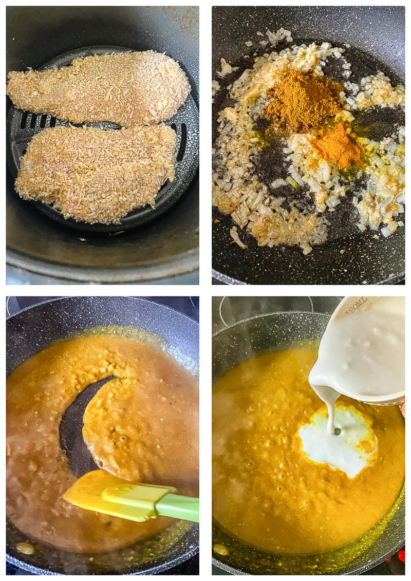 chicken Katsu curry recipe steps image collage