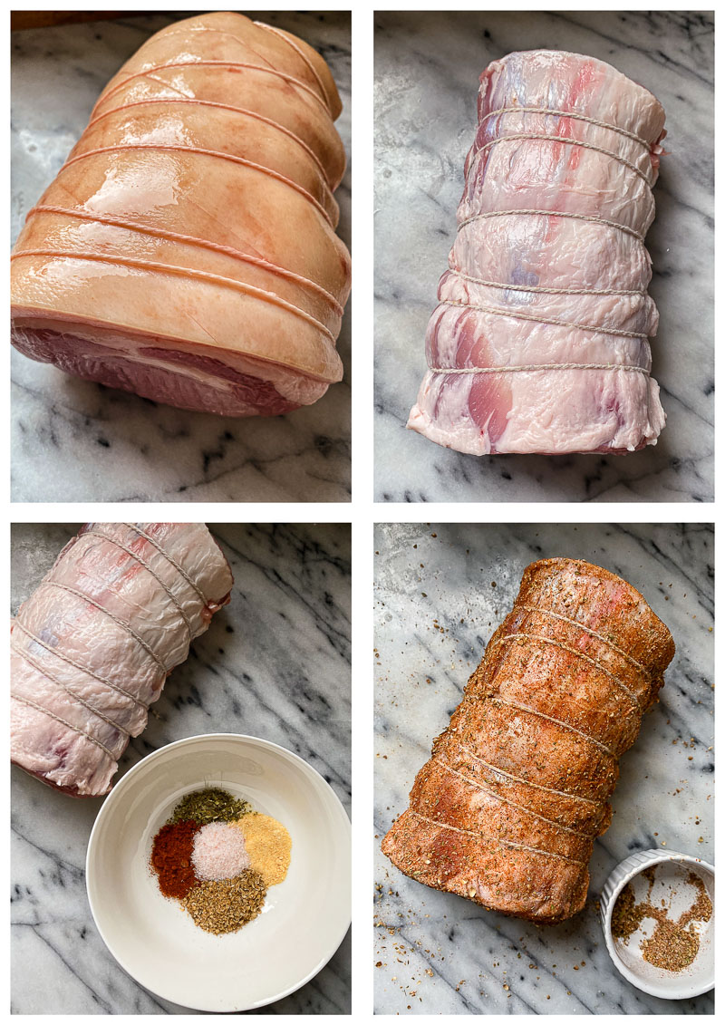 pork loin roast recipe preparation collage