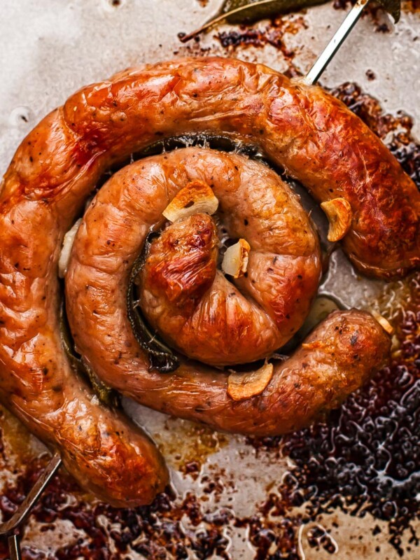 sausage twisted in a wheel