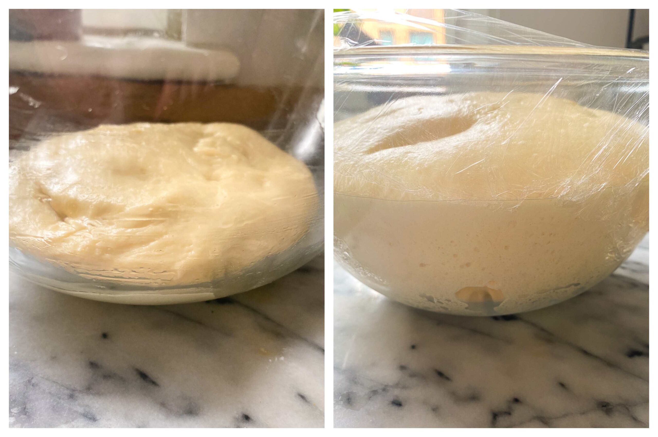 stages of dinner roll dough proofing