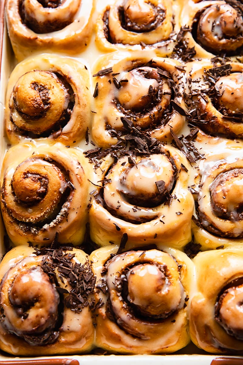 nutella rolls sprinkled with chopped chocolate