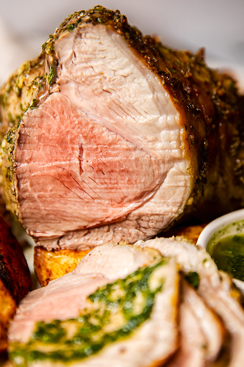 roast lamb sliced