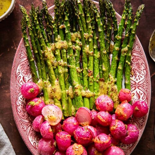 Roasted Asparagus and Radishes with Mustard Vinaigrette - Vikalinka