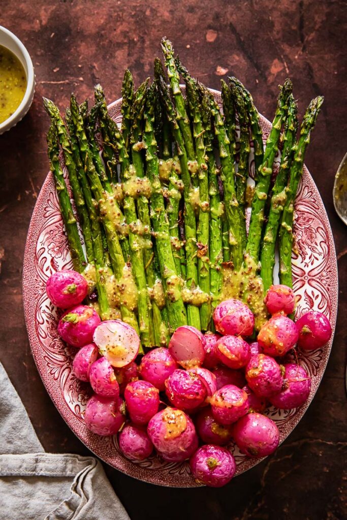 Roasted Asparagus and Radishes with Mustard Vinaigrette Vikalinka