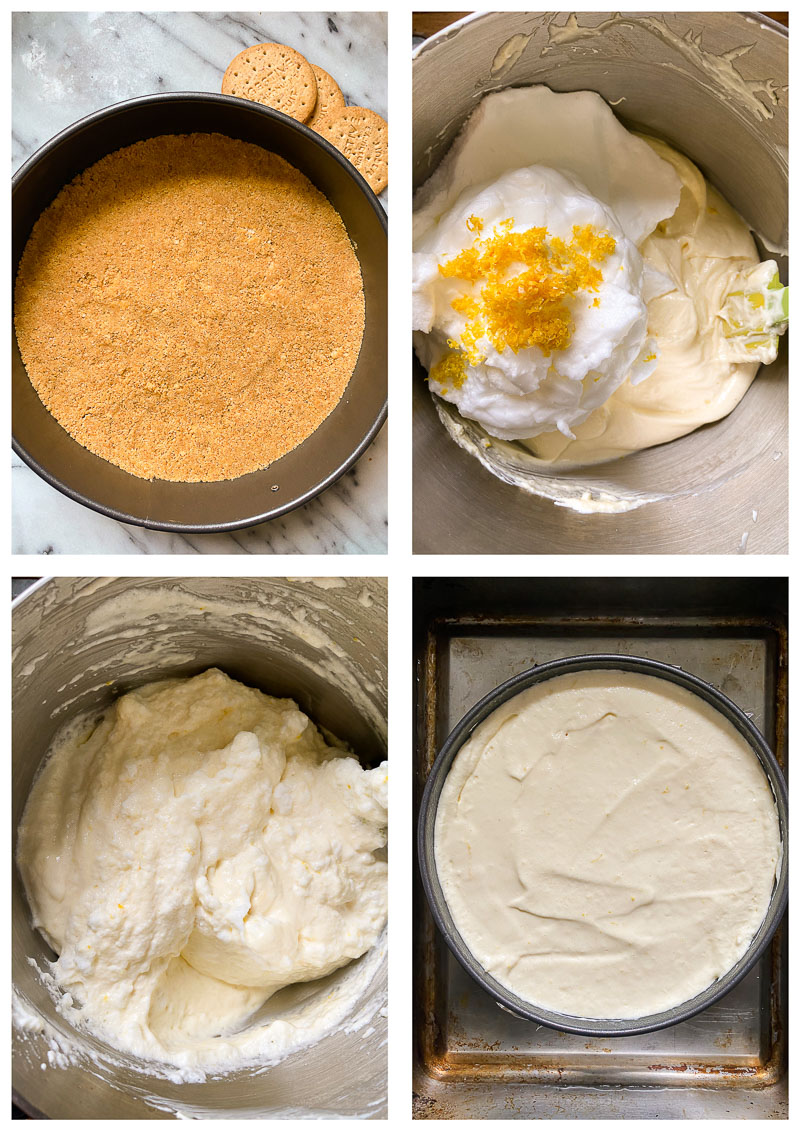 lemon cheesecake process images