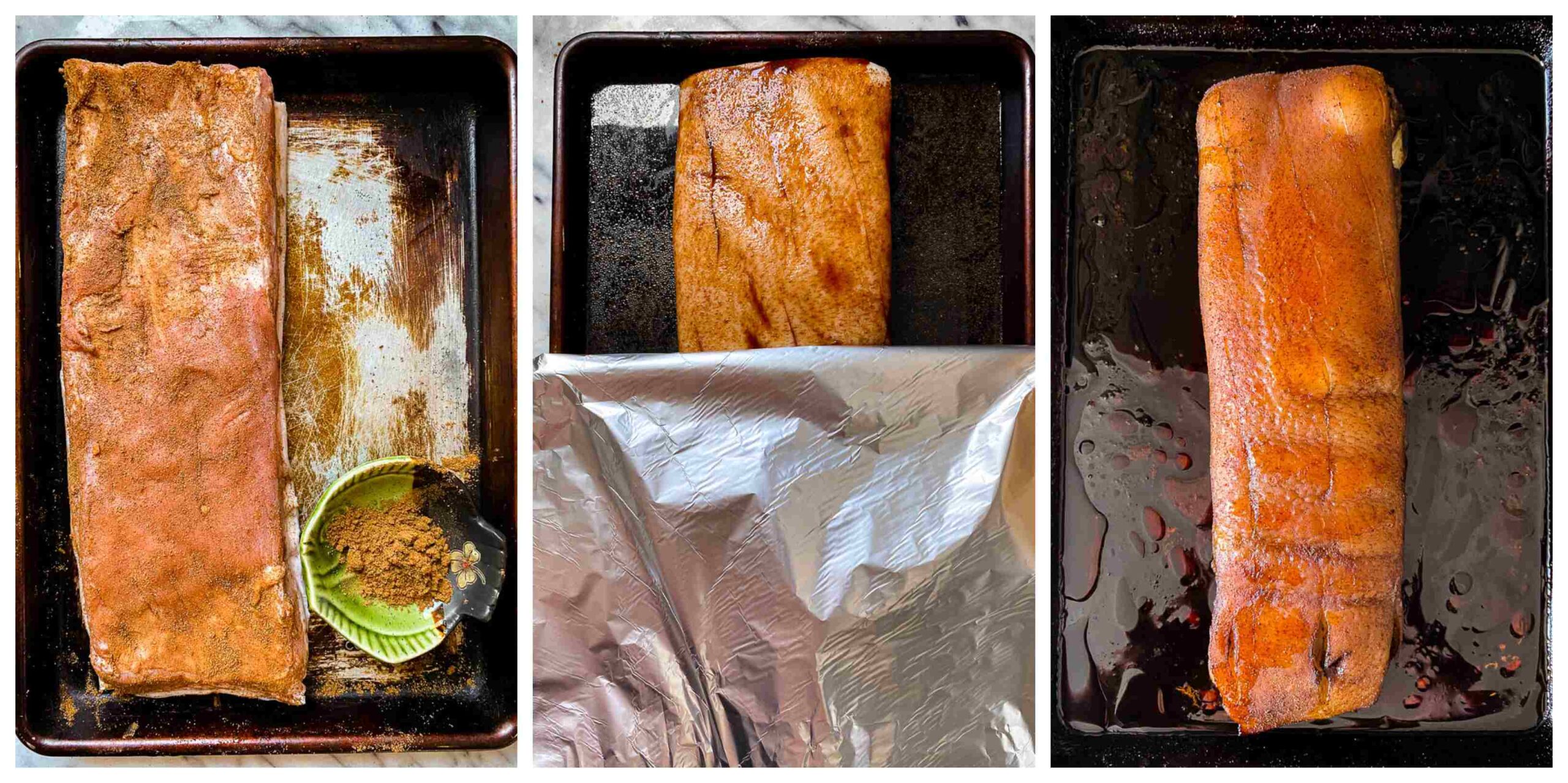 pork belly braising process images