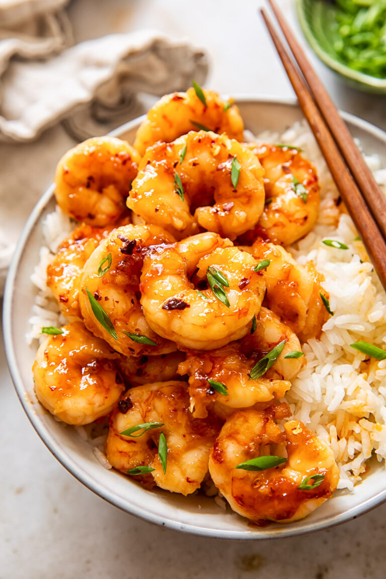 10 Minute Honey Garlic Shrimp - Vikalinka