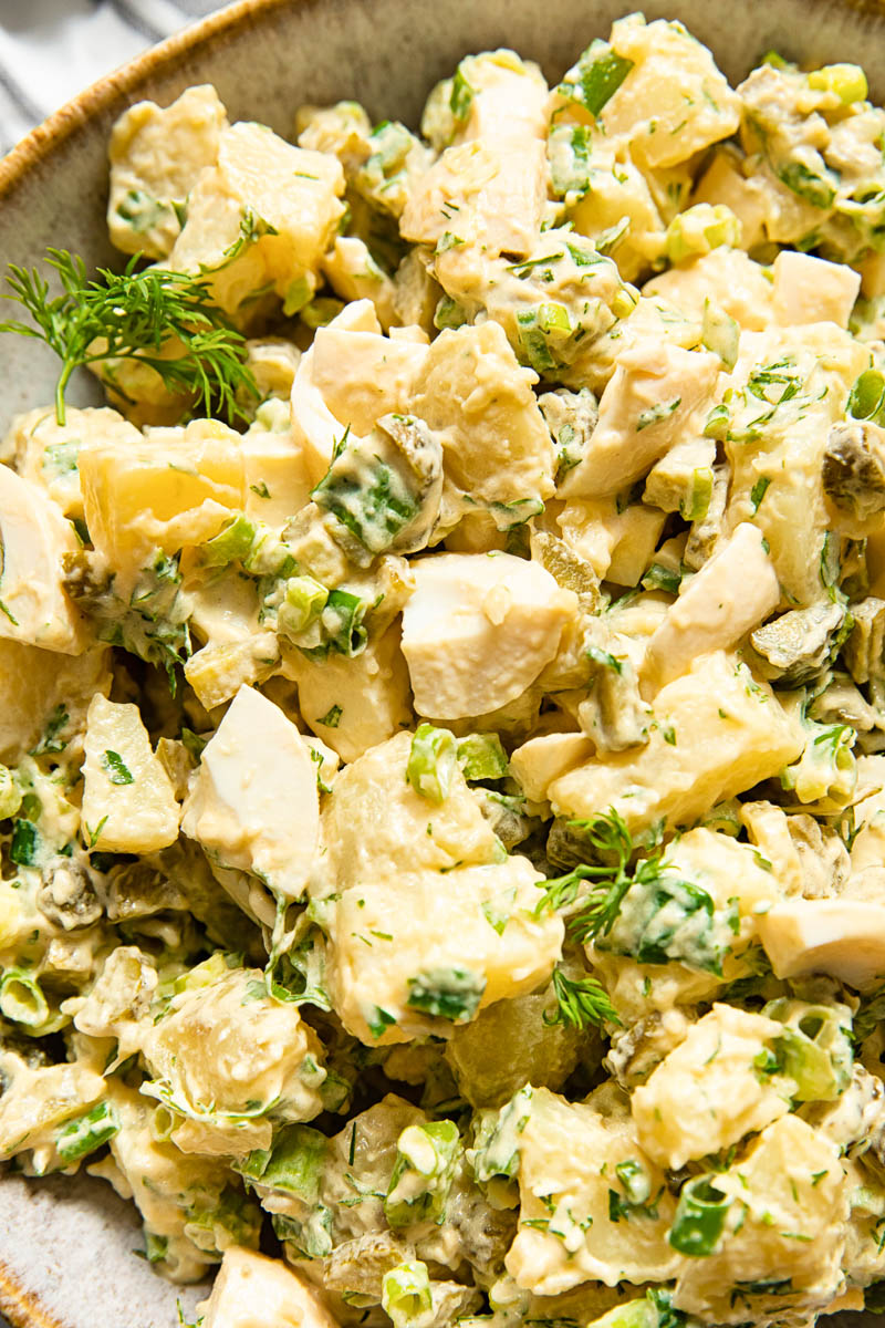 close up of potato salad