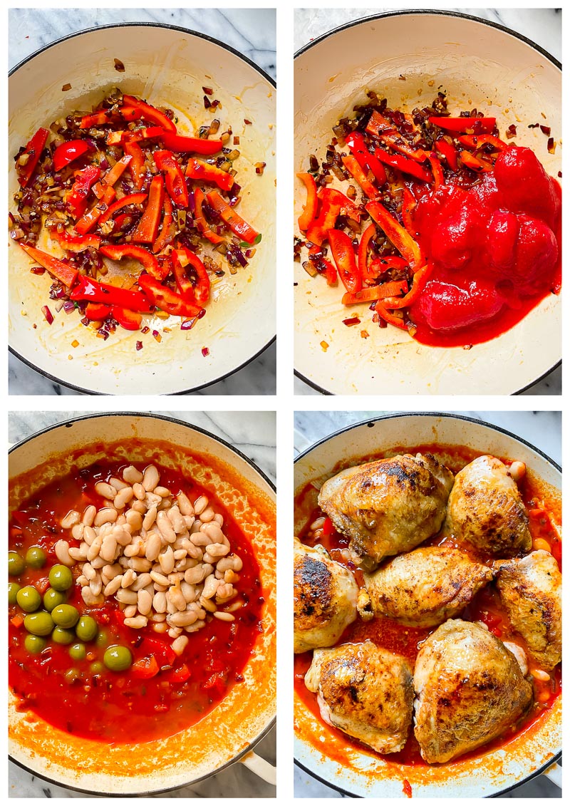 Spanish chicken recipe process images