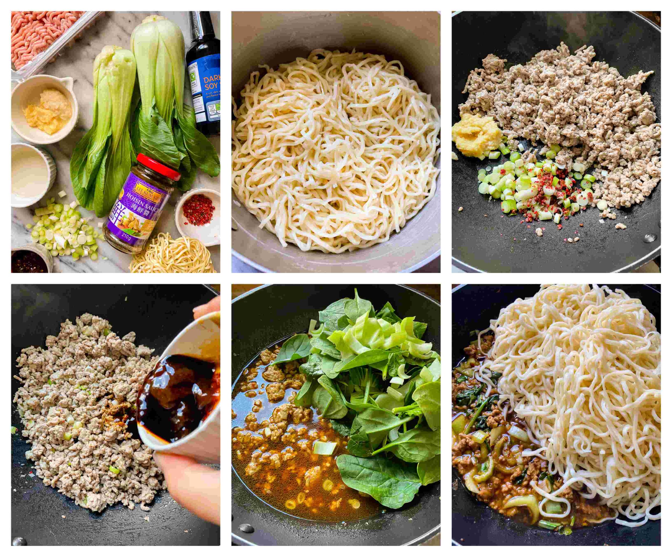 pork dandan noodles recipe process images