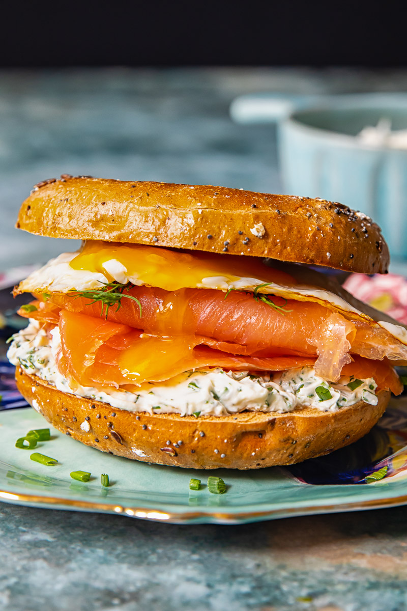 Bacon Cheddar Bagel Panini - Framed Cooks