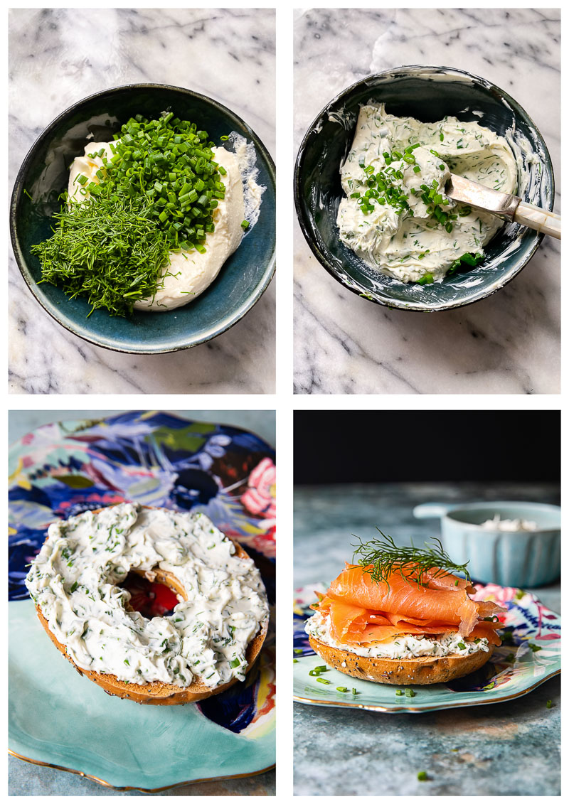 Smoked Salmon Cream Cheese Bagels - Dishes & Dust Bunnies