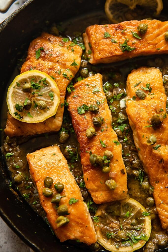 Salmon Piccata in Lemon Caper Sauce - Vikalinka