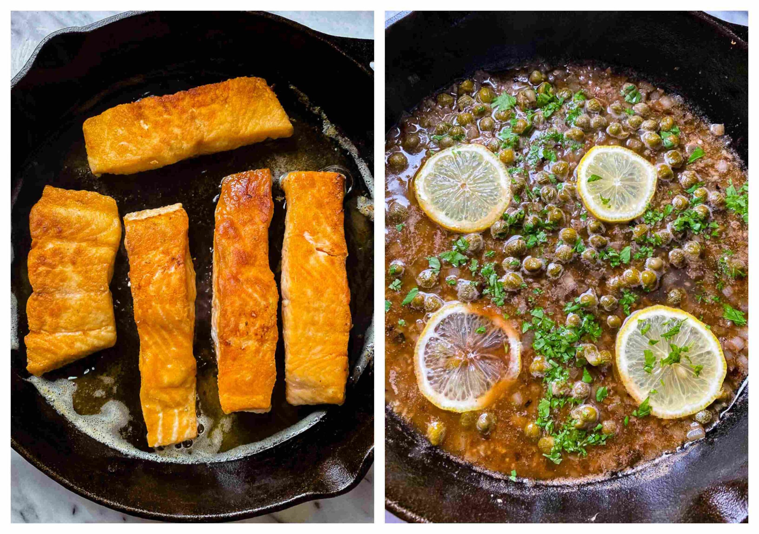 salmon piccata recipe process images for salmon and the sauce