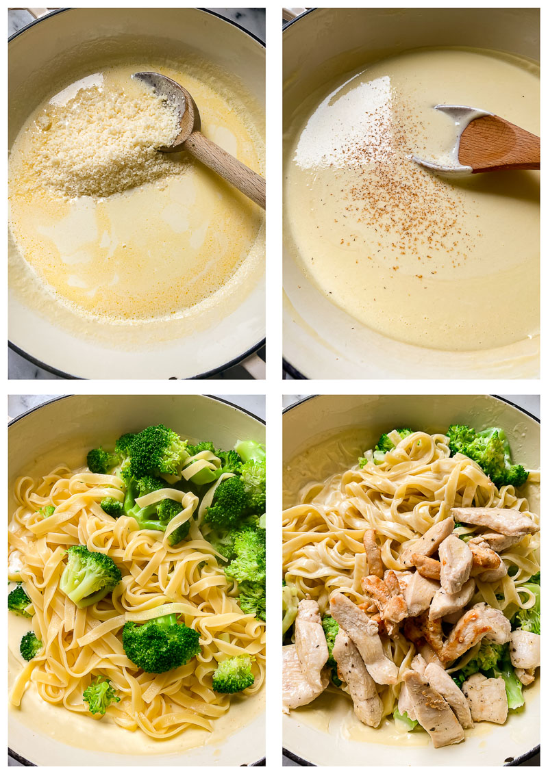 chicken broccoli alfredo recipe process images