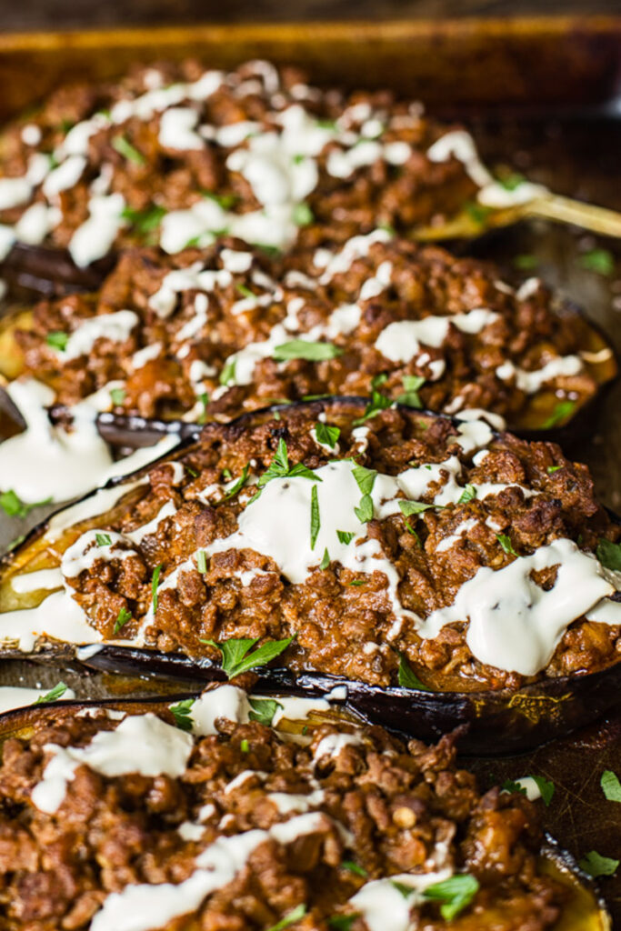 Harissa Beef Stuffed Eggplant - Vikalinka