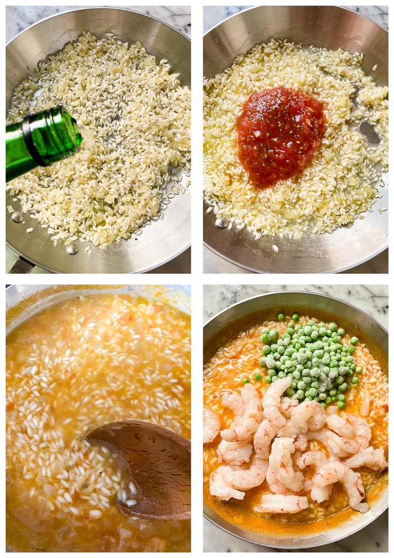 shrimp risotto process images