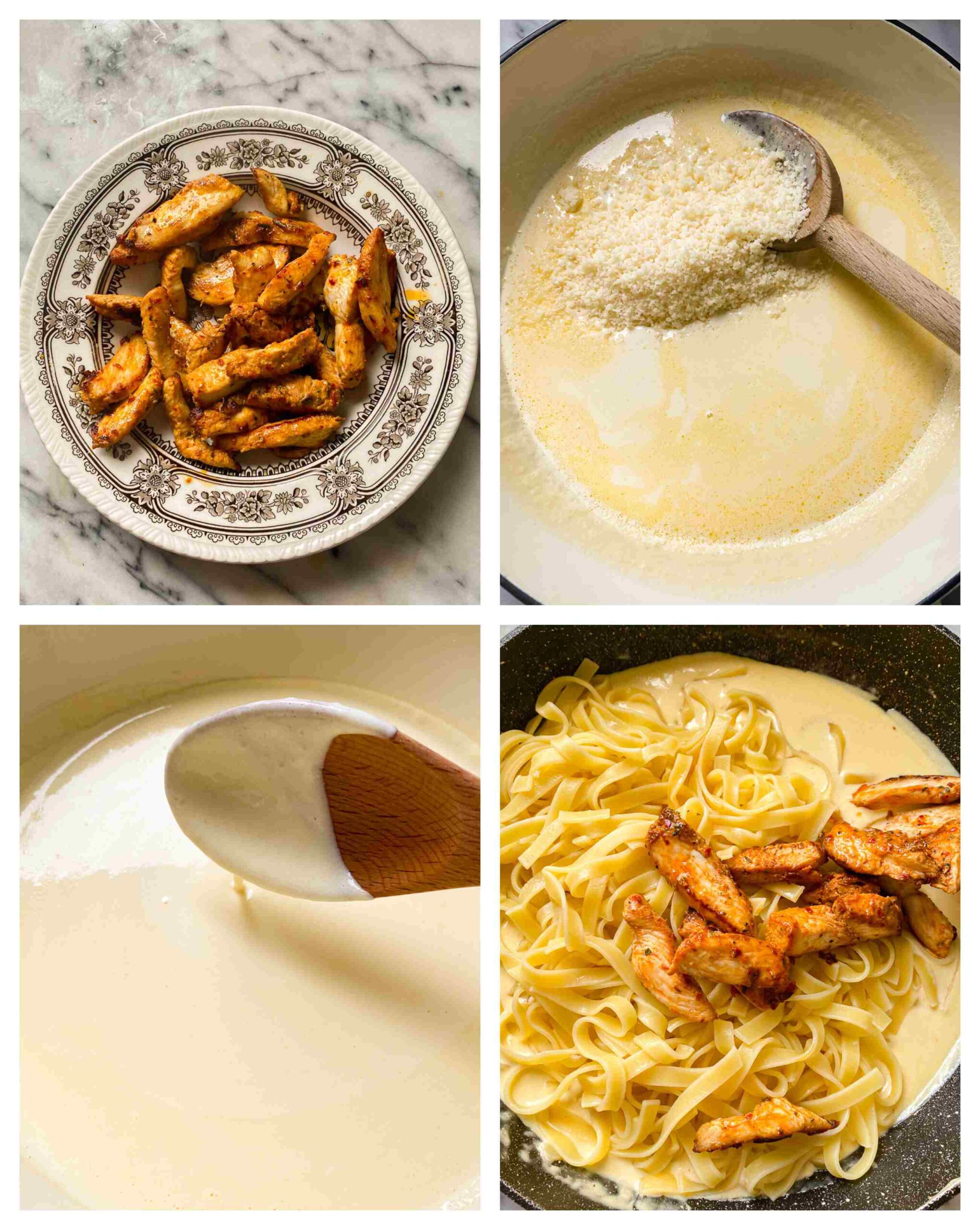 Cajun Chicken Alfredo process images