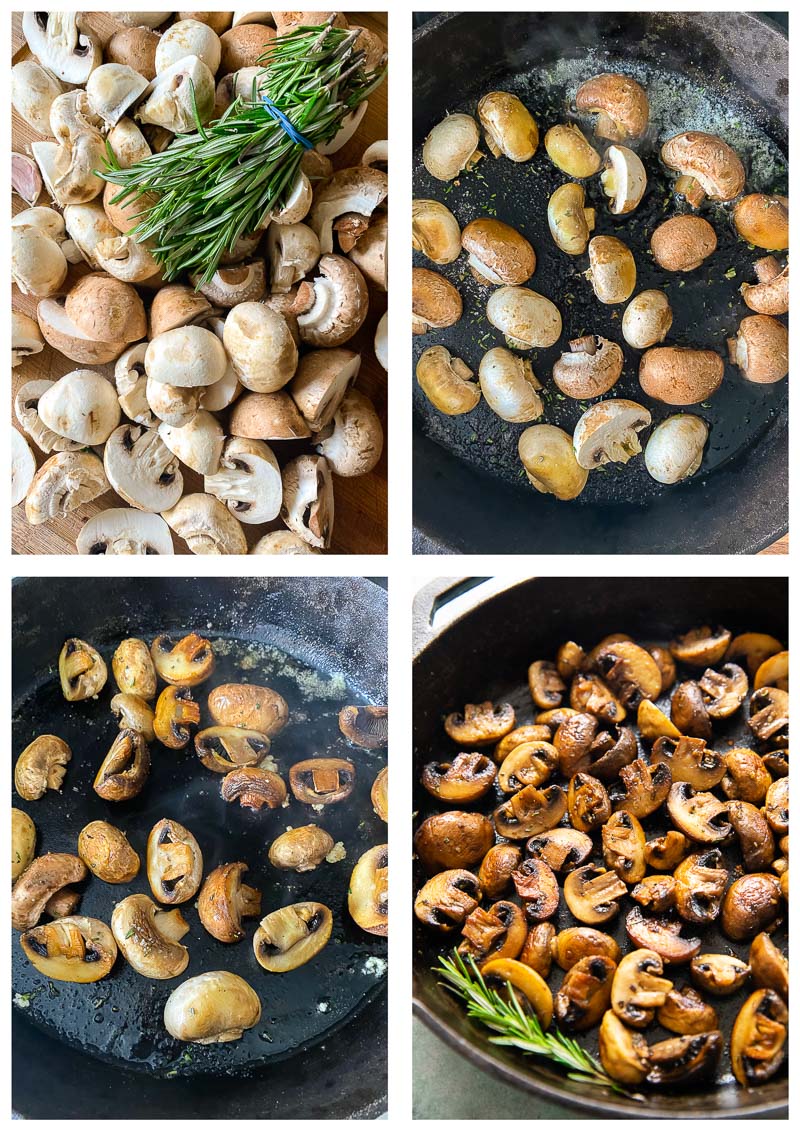 pan fried mushrooms process images