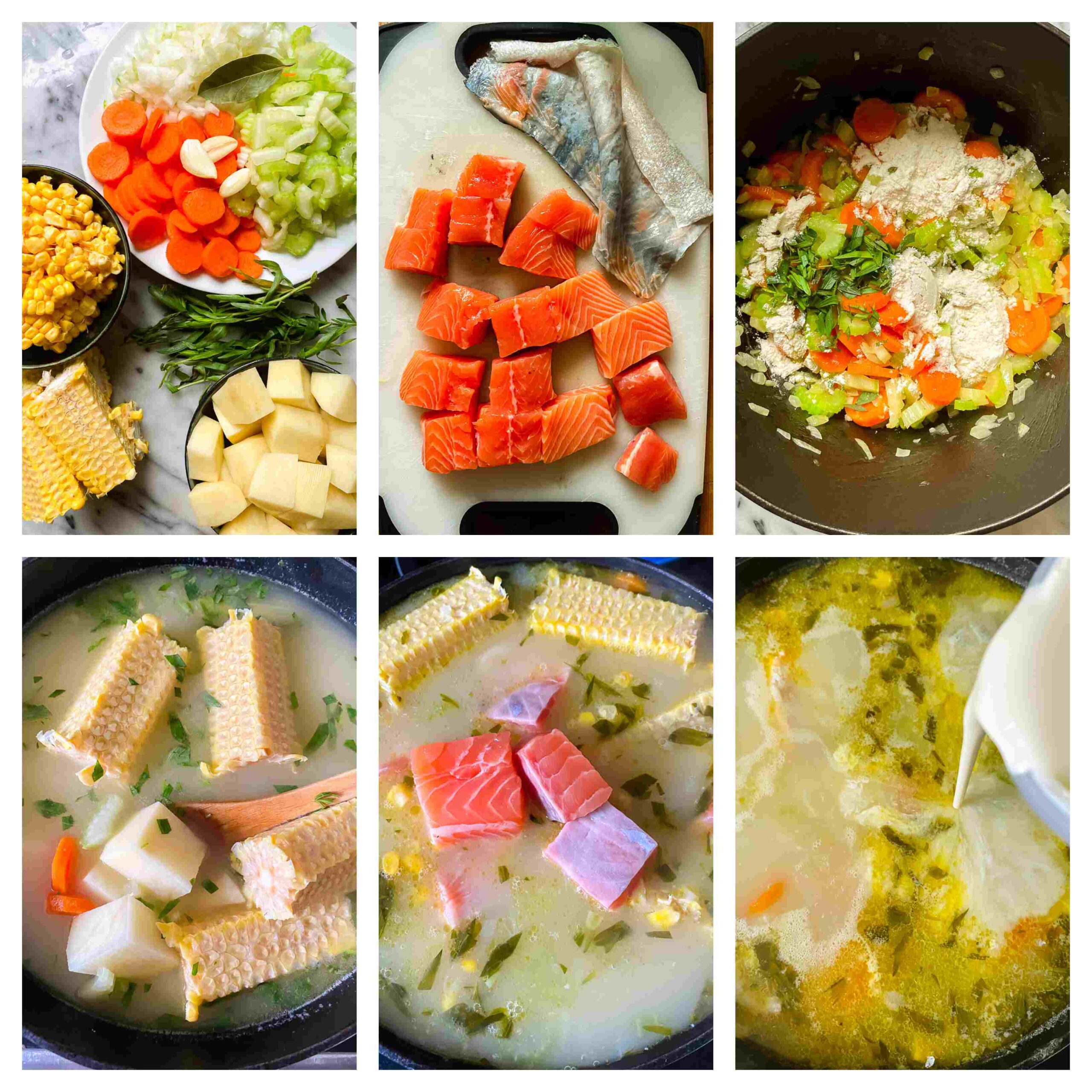 fish chowder recipe process images