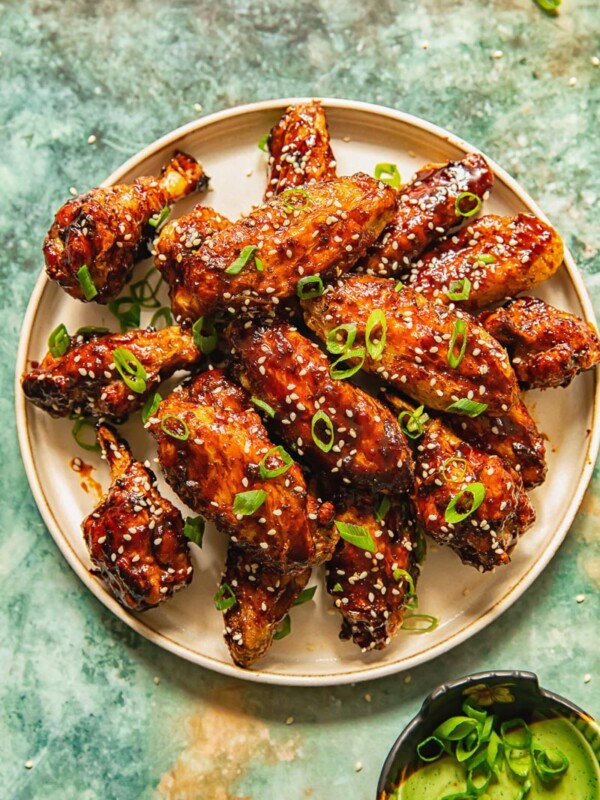 Top down view of Chicken Wings on a plate