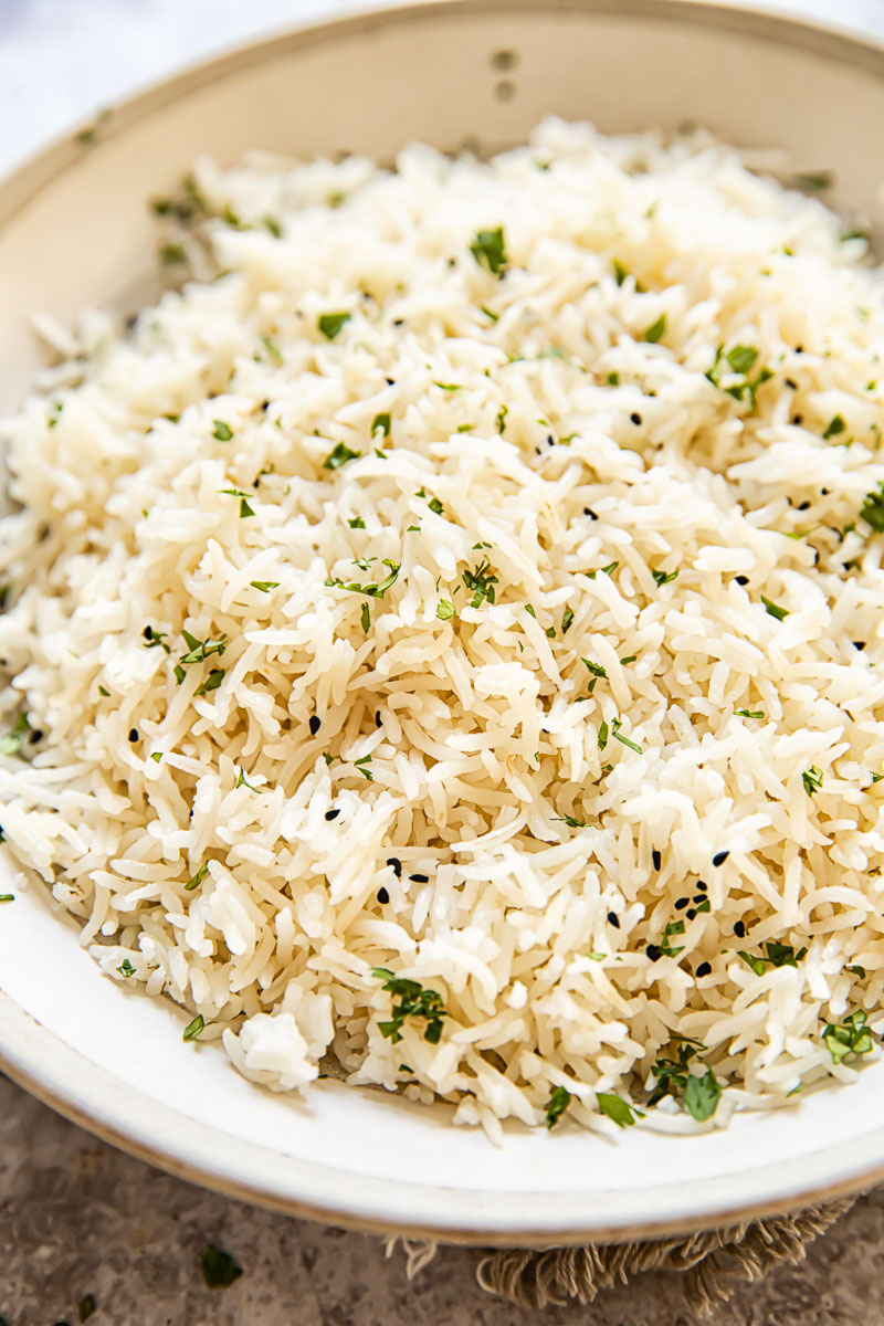 coconut rice in a bowl