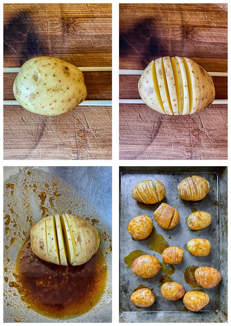 hasselback potato recipe process images