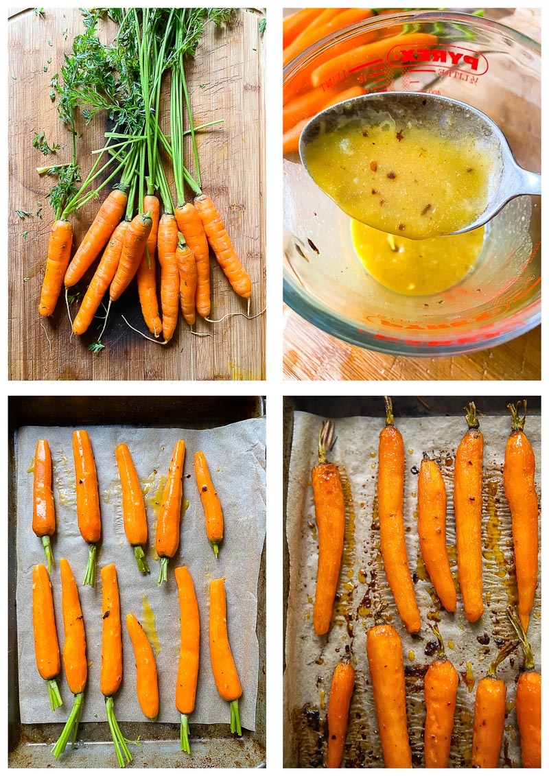 maple glazed carrots recipe process images