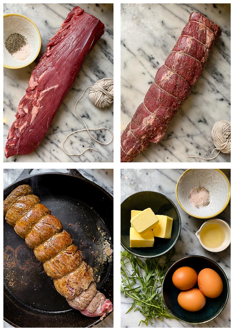 beef fillet cooking process images