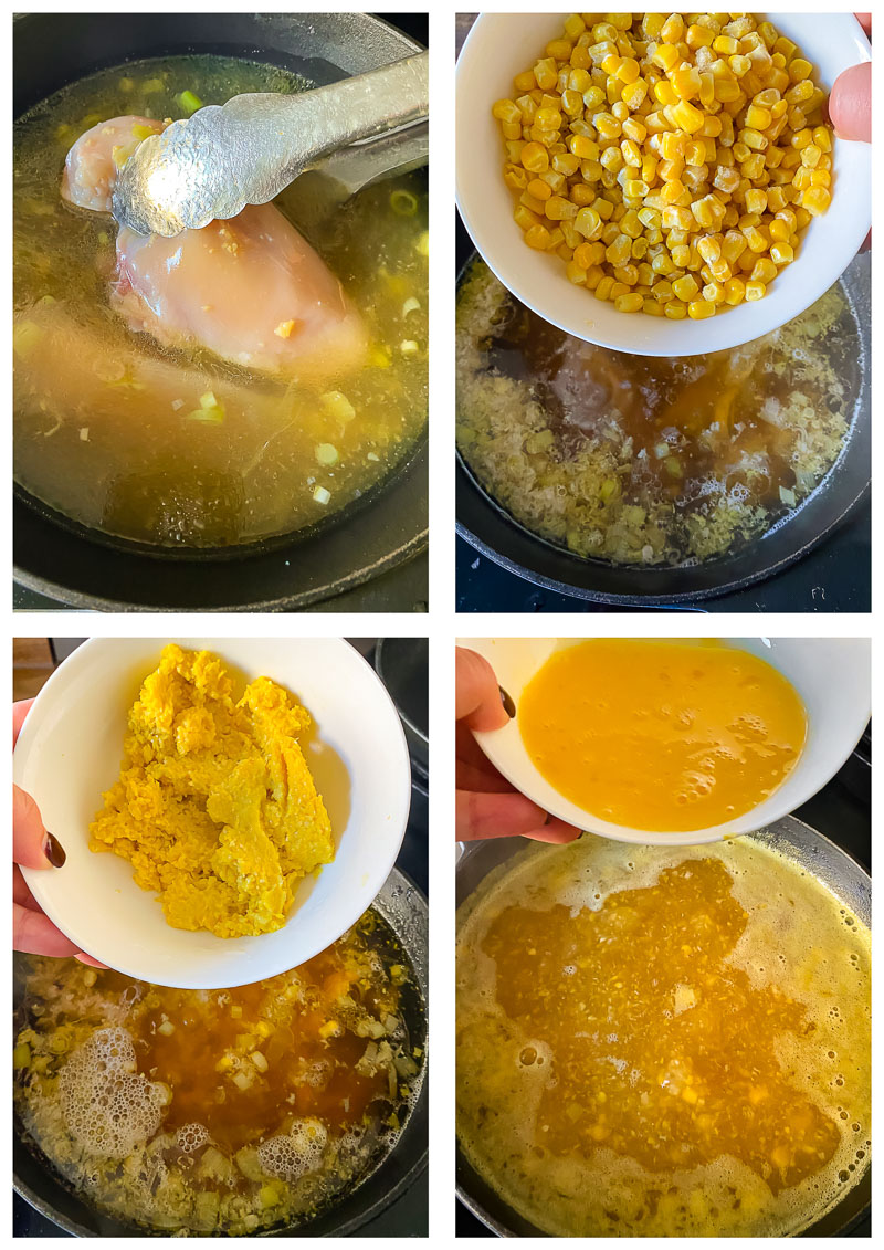 chicken soup recipe process images