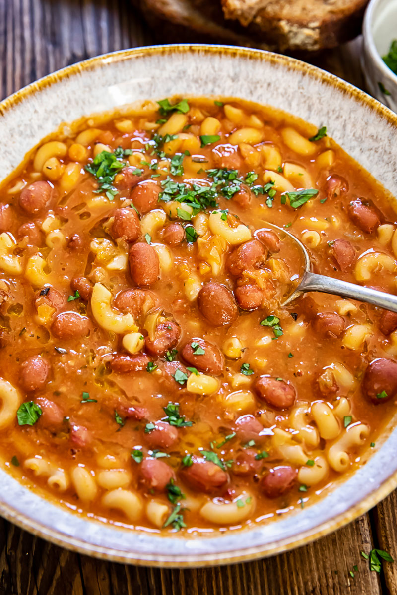 pasta e fagioli soup in a bowl