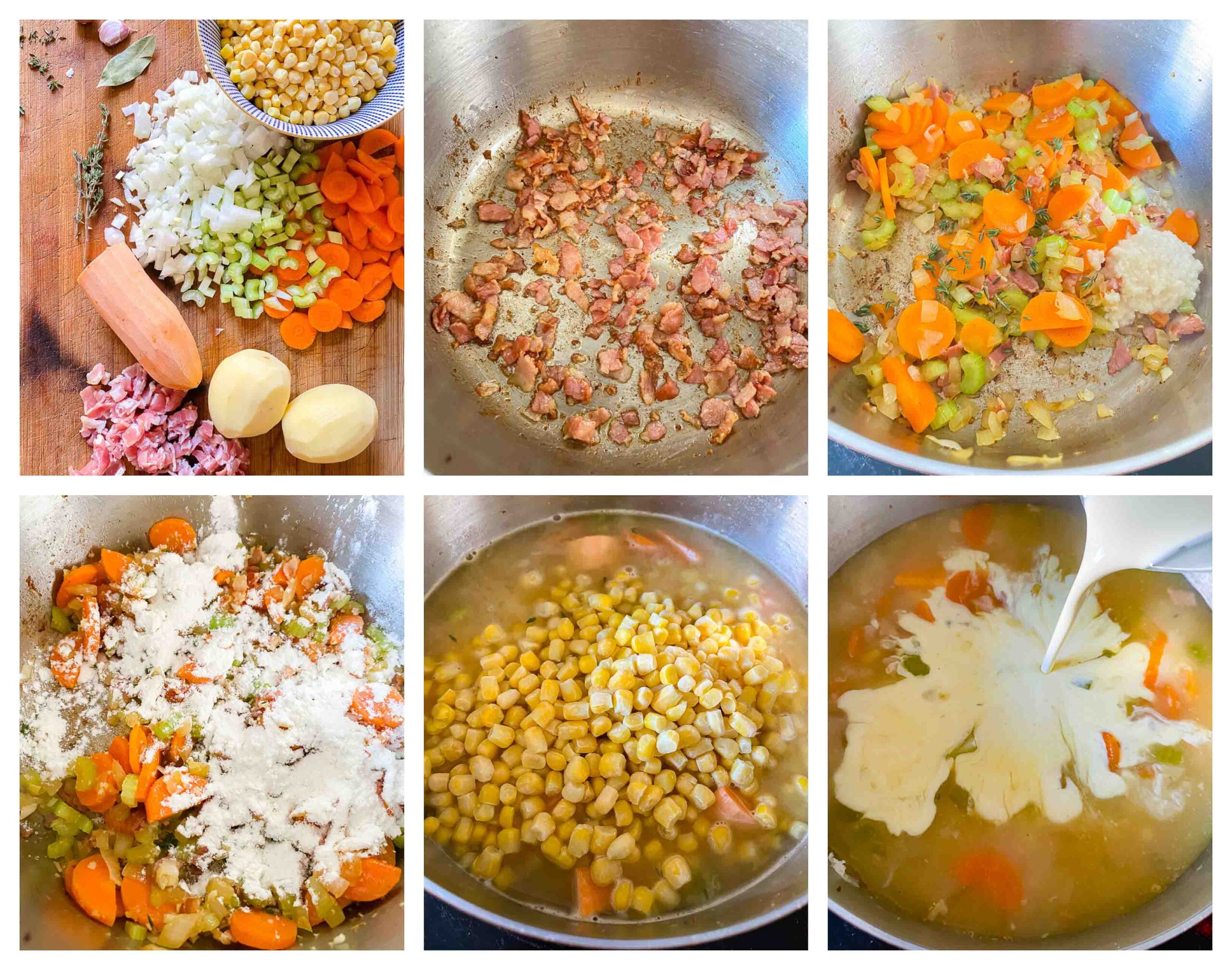 corn chowder recipe process images