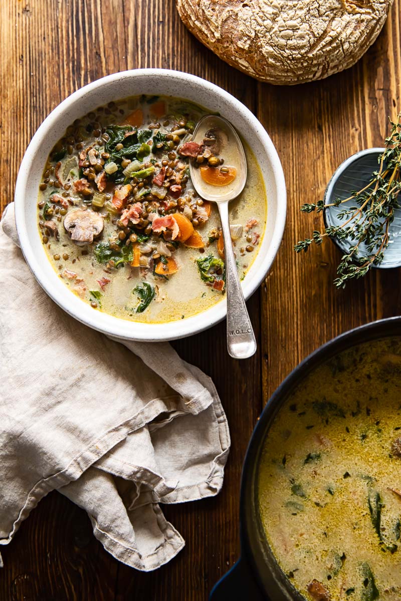 Lentil and Bacon Soup Vikalinka